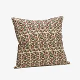 Madam Stoltz Printed cushion - Sand, syrah, khaki