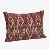 Madam Stoltz Printed cushion - Fig, sand, honey, syrah, greige