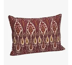 Madam Stoltz Printed cushion - Fig, sand, honey, syrah, greige