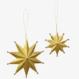 Madam Stoltz Hanging brass stars-set