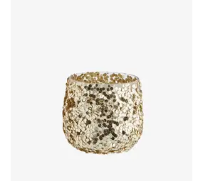 Madam Stoltz Glass votive w/ glitter
