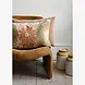 Madam Stoltz Embroidered velvet cushion -Old rose, green, pumpkin, rose, ecru Madam Stoltz Embroidered velvet cushion -Old rose, green, pumpkin, rose, ecru