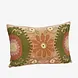 Madam Stoltz Embroidered velvet cushion -Old rose, green, pumpkin, rose, ecru Madam Stoltz Embroidered velvet cushion -Old rose, green, pumpkin, rose, ecru