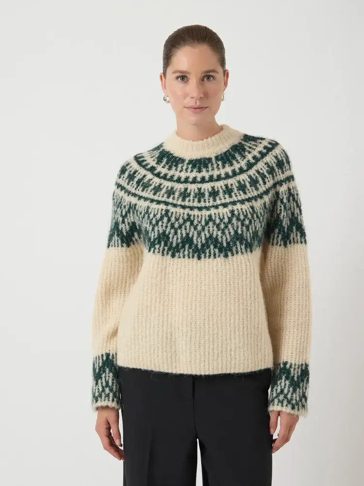 Y.A.S Liri LS Wool Blend Knit Pullover – Birch Ponderosa Pine Y.A.S Liri LS Wool Blend Knit Pullover – Birch Ponderosa Pine