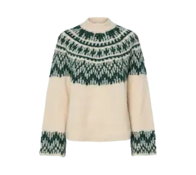 Y.A.S Liri LS Wool Blend Knit Pullover – Birch Ponderosa Pine Y.A.S Liri LS Wool Blend Knit Pullover – Birch Ponderosa Pine