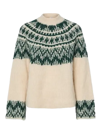 Y.A.S Liri LS Wool Blend Knit Pullover – Birch Ponderosa Pine Y.A.S Liri LS Wool Blend Knit Pullover – Birch Ponderosa Pine