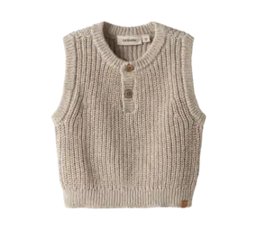 Lil' Atelier Rokko Knit Vest - Oxford Tan Melange