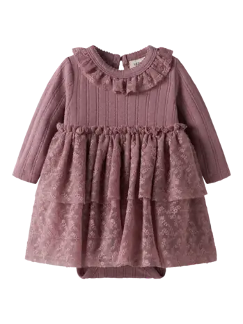 Lil' Atelier Robelle LS Body Dress - Nostalgia Rose