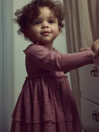 Lil' Atelier Robelle LS Body Dress - Nostalgia Rose