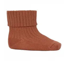 MP Denmark Cotton rib baby socks – Copper Brown