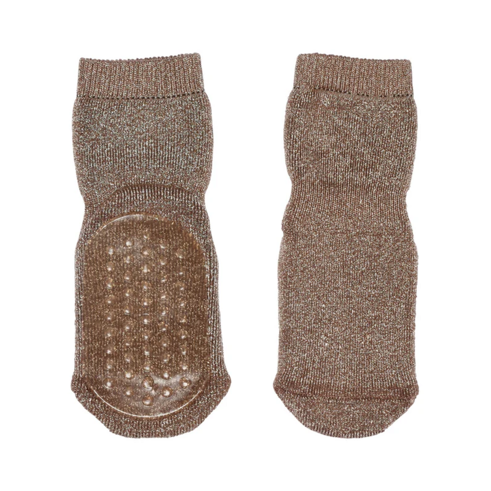 MP Denmark Celina glitter socks anti-slip - Brown Sienna MP Denmark Celina glitter socks anti-slip - Brown Sienna