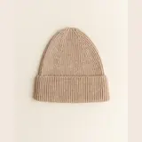 Hvid Beanie Fonzie NEWBORN - Sand