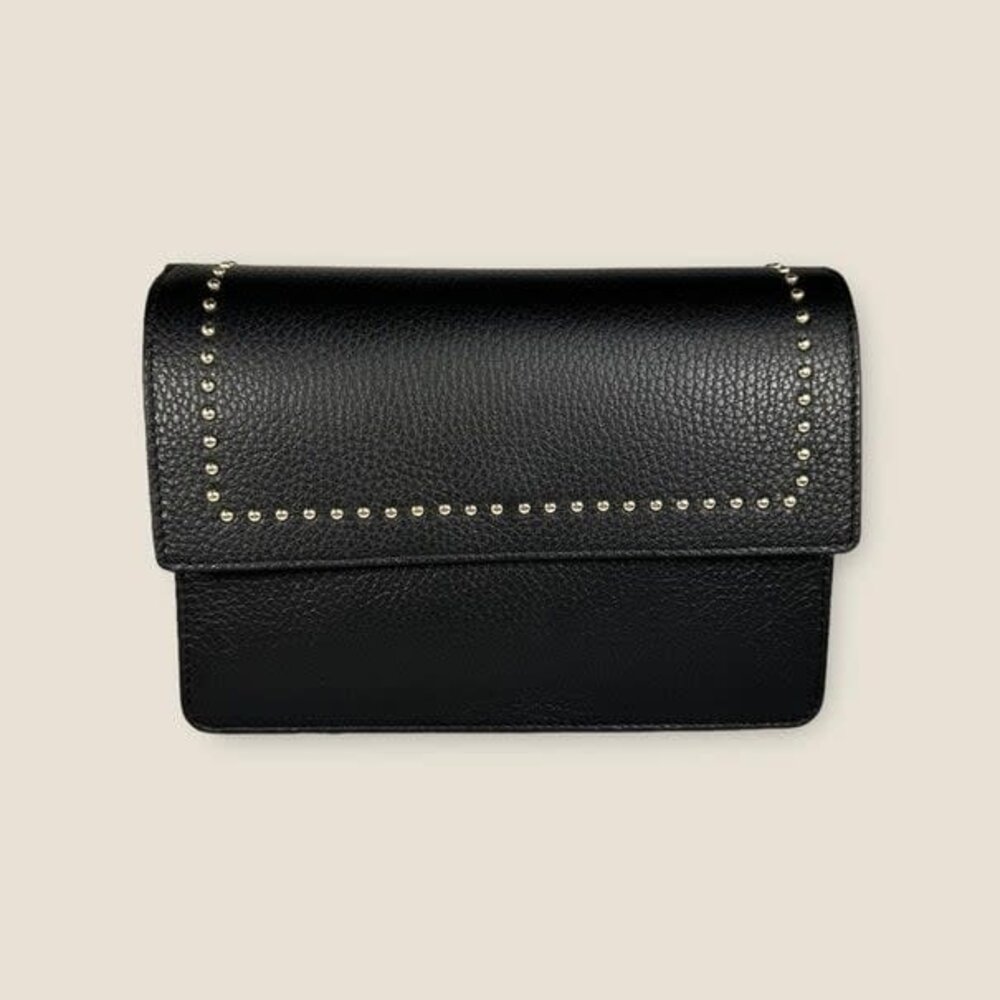 Fique the Label Alex Studs Bag - Black Leather