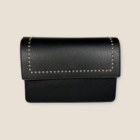 Fique the Label Alex Studs Bag - Black Leather