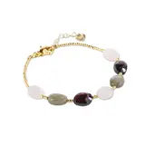 A Beautiful Story Glossy Labradorite Garnet Rose Quartz Bracelet A Beautiful Story Glossy Labradorite Garnet Rose Quartz Bracelet