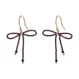 A Beautiful Story Bow Black Onyx Red Colored Earrings A Beautiful Story Bow Black Onyx Red Colored Earrings