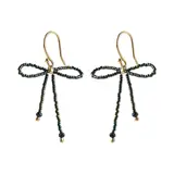 A Beautiful Story Bow Black Onyx Green Colored Earrings A Beautiful Story Bow Black Onyx Green Colored Earrings