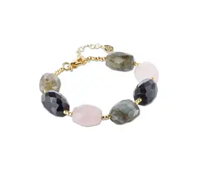 A Beautiful Story Spectacular Labradorite Rose Quartz Garnet Bracelet A Beautiful Story Spectacular Labradorite Rose Quartz Garnet Bracelet