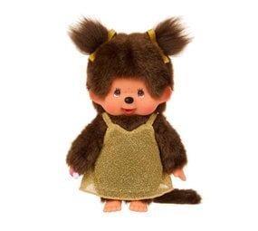 Monchhichi Monchhichi- Meisje in Gouden Glitterjurk - 20 cm