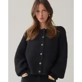 Summum Woman Cardigan Cozy melange knit – Black