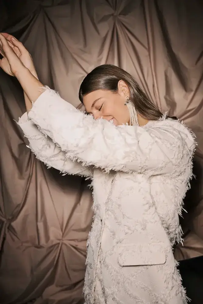 Culture Hairy Blazer - Whitecap