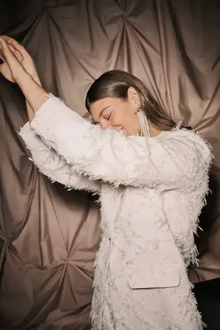 Culture Hairy Blazer - Whitecap