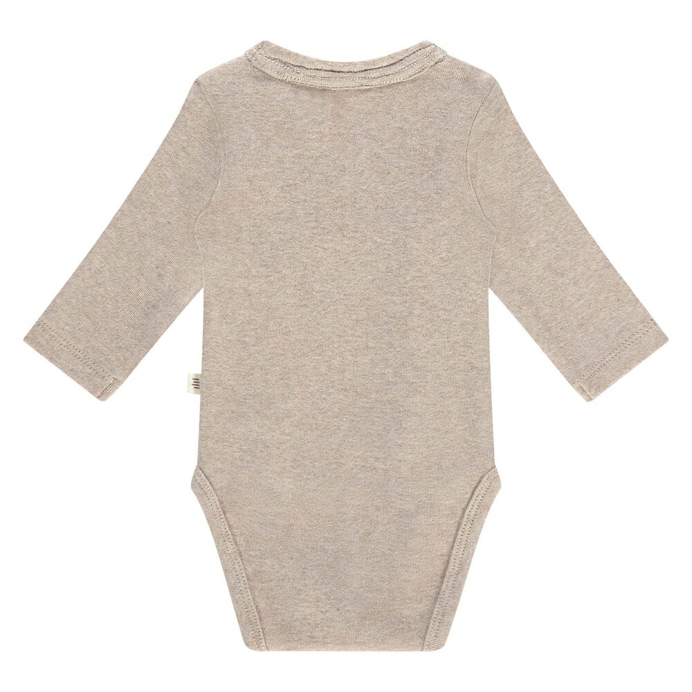 A Tiny Story Baby Baby Romper Long Sleeve - Oatmeal Melange
