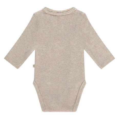 A Tiny Story Baby Baby Romper Long Sleeve - Oatmeal Melange