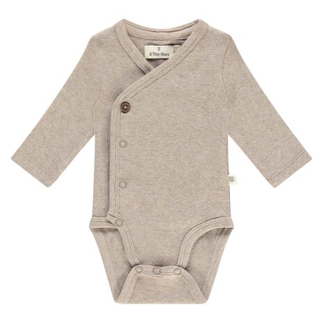 A Tiny Story Baby Baby Romper Long Sleeve - Oatmeal Melange