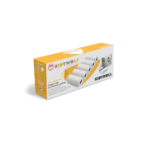 Kidywolf Kidyroll 1x 5 zelfklevend papierrollen voor Kidyprint Kidywolf Kidyroll 1x 5 zelfklevend papierrollen voor Kidyprint
