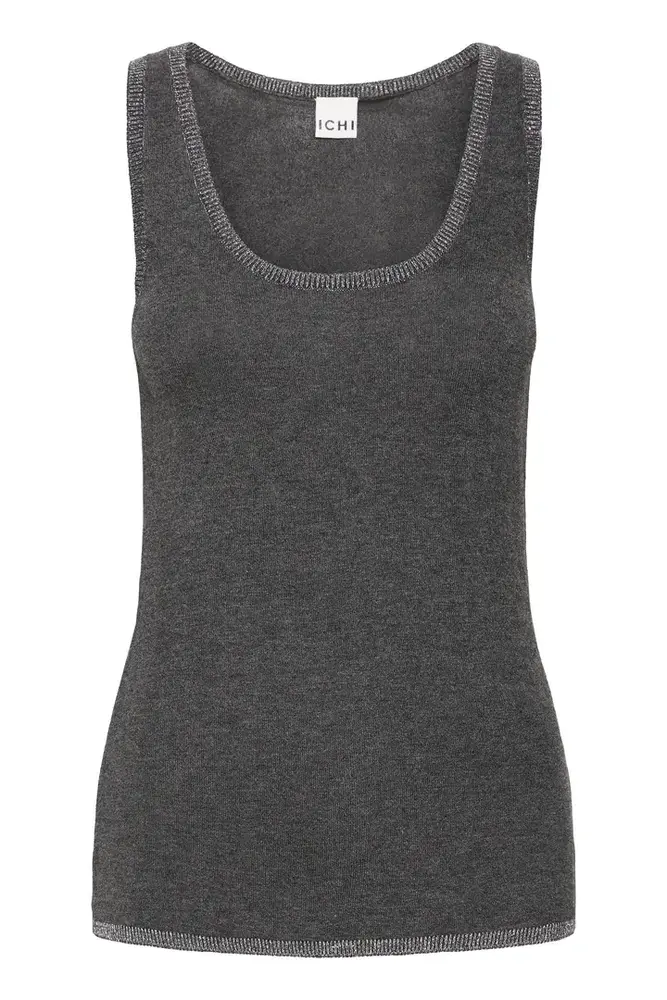 ICHI Mafa Top - Dark grey melange