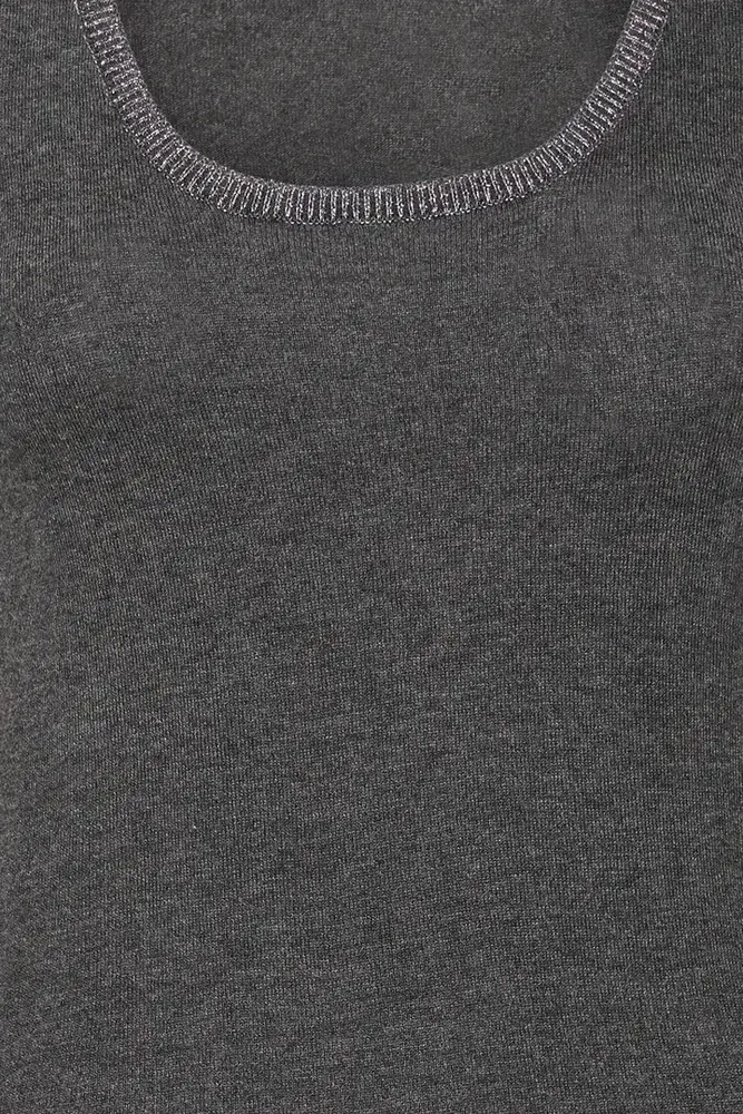 ICHI Mafa Top - Dark grey melange