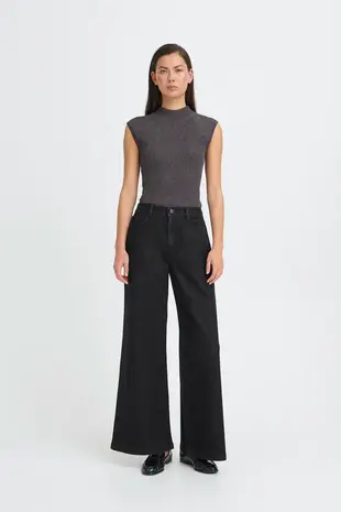 ICHI Braidy Jeans - Washed Black