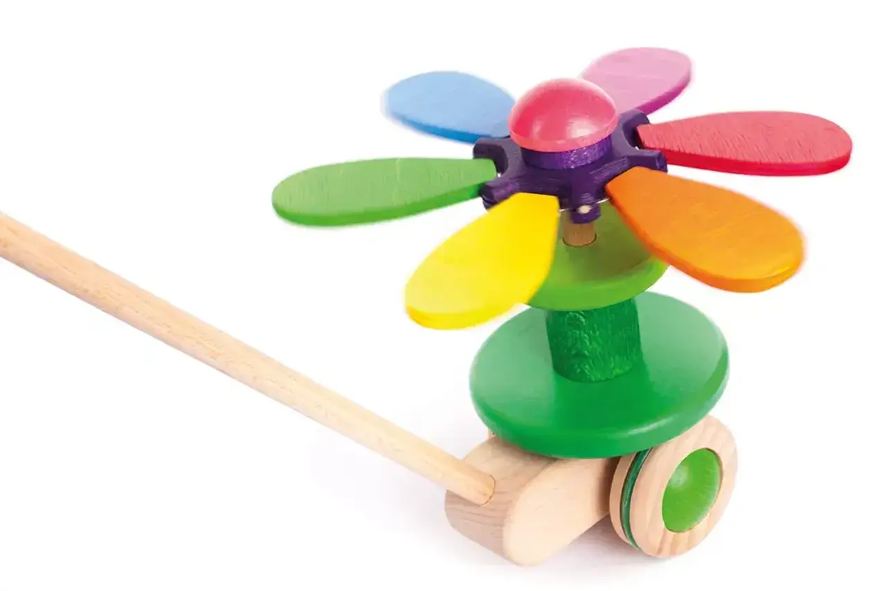 Houten Loopstok Bloem Houten Loopstok Bloem