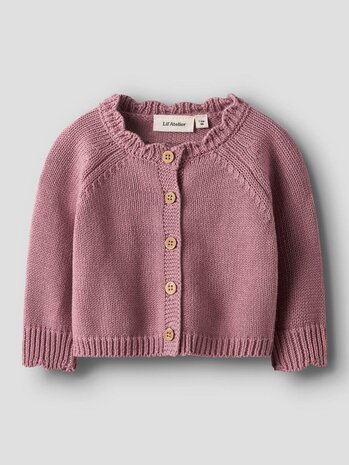 Lil' Atelier Ramla LS Short Knit Card - Nostalgia Rose