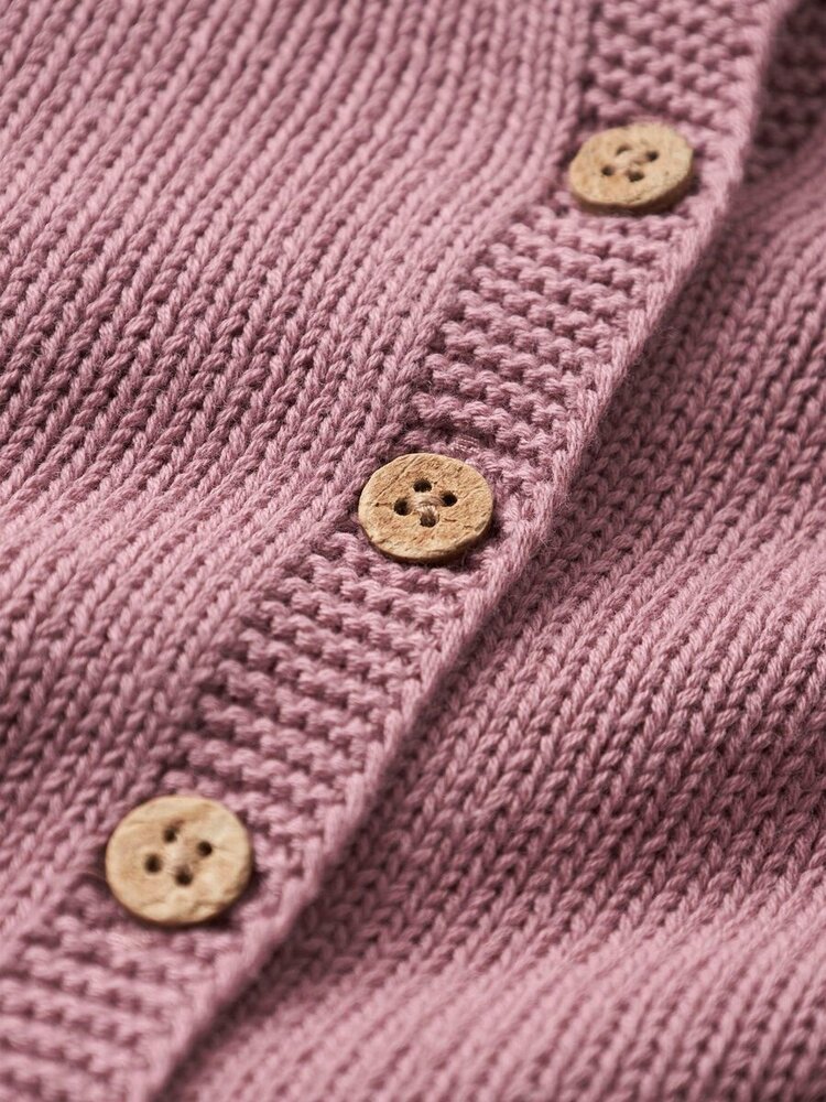 Lil' Atelier Ramla LS Short Knit Card - Nostalgia Rose