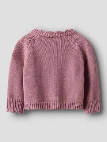 Lil' Atelier Ramla LS Short Knit Card - Nostalgia Rose