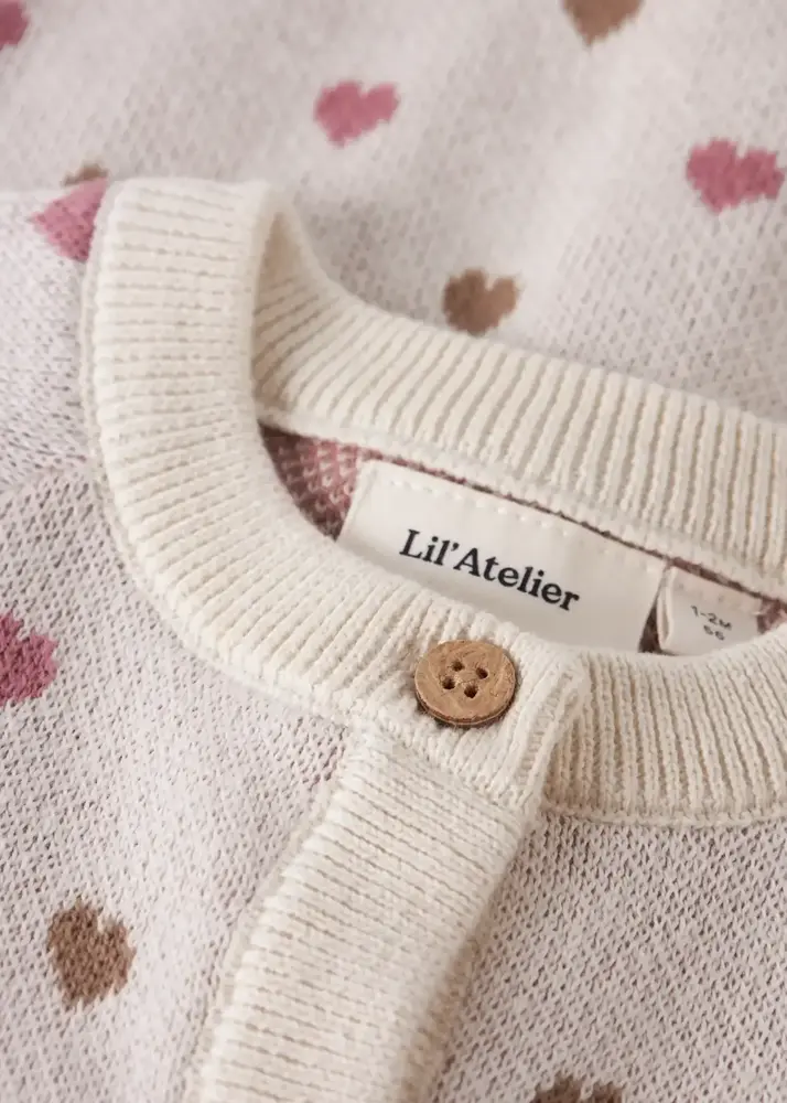 Lil' Atelier Saran LS Knit Card Heart - Turtledove Sepia Tint Lil' Atelier Saran LS Knit Card Heart - Turtledove Sepia Tint