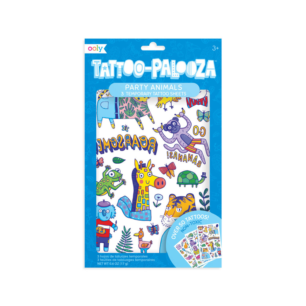 Ooly Temporary Tattoo - Party Animals Ooly Temporary Tattoo - Party Animals