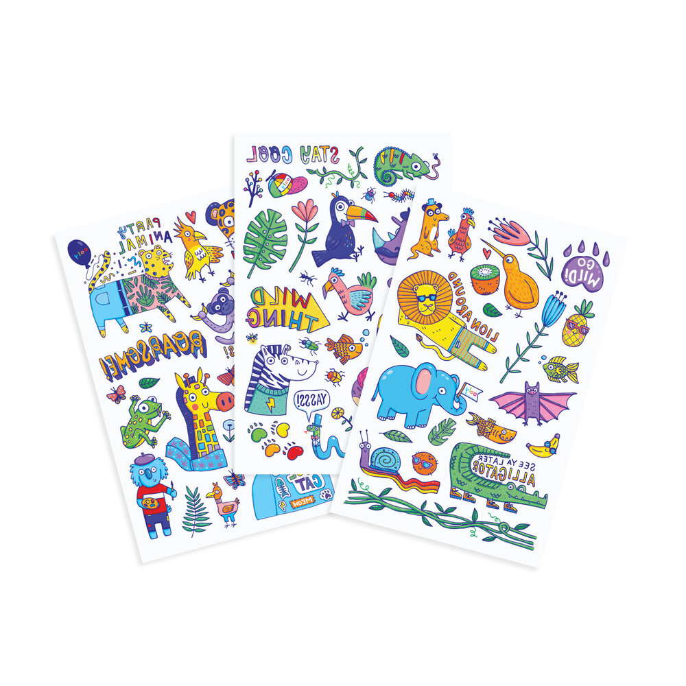 Ooly Temporary Tattoo - Party Animals Ooly Temporary Tattoo - Party Animals