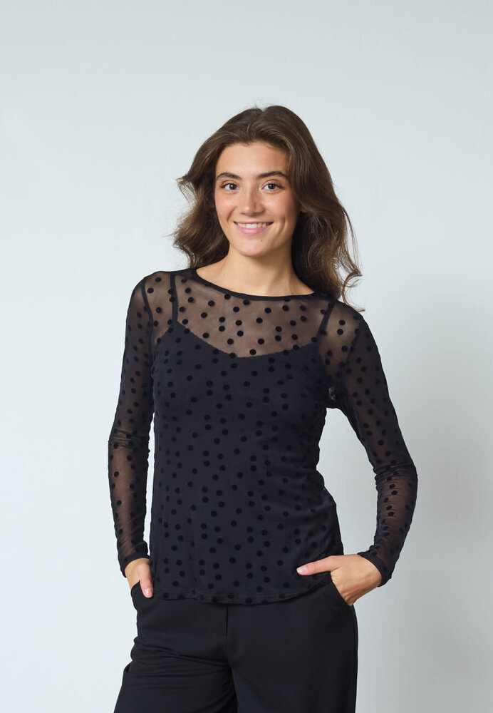 SistersPoint New Gani Blouse - Black Dot