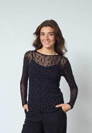 SistersPoint New Gani Blouse - Black Dot
