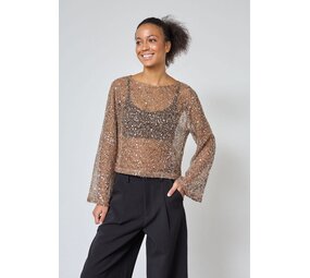 SistersPoint Glisa Shirt - Brown Glitter