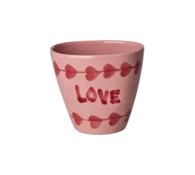 Rice Ceramic Oval Cup - Handpainted LOVE Rice Ceramic Oval Cup - Handpainted LOVE
