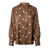 Y.A.S Pella LS Shirt - Pinecone Ecru Dots
