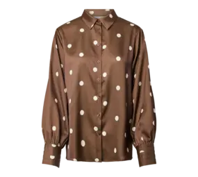 Y.A.S Pella LS Shirt - Pinecone Ecru Dots