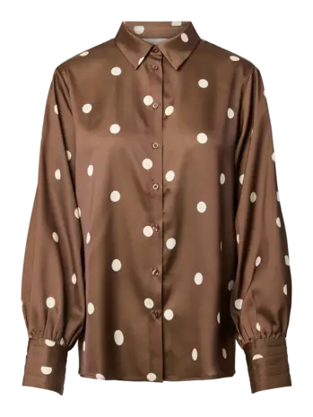 Y.A.S Pella LS Shirt - Pinecone Ecru Dots