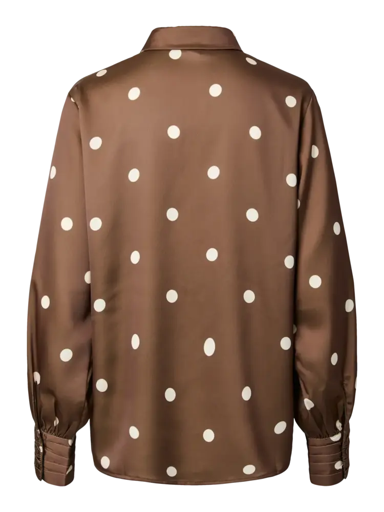 Y.A.S Pella LS Shirt - Pinecone Ecru Dots