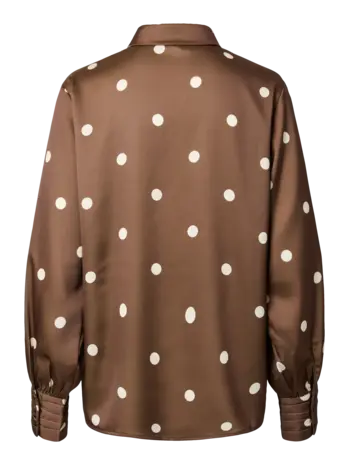 Y.A.S Pella LS Shirt - Pinecone Ecru Dots