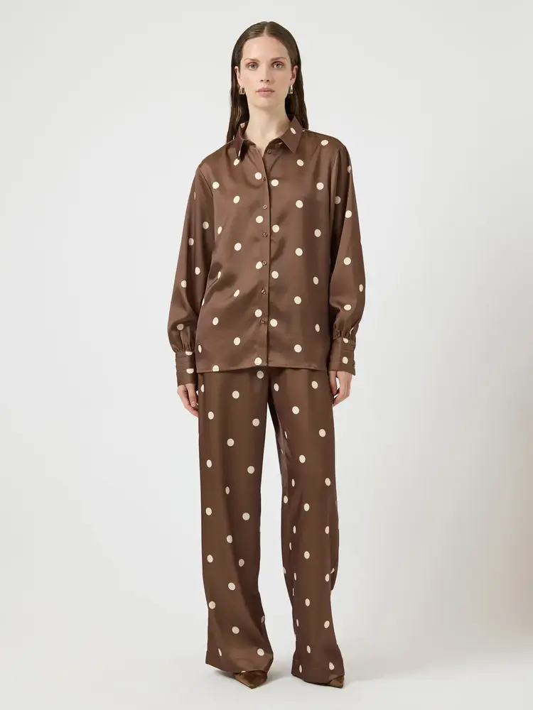 Y.A.S Pella HW Pant - Pinecone Ecru Dots